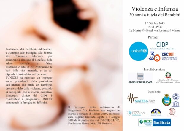 Evento Unicef Basilicata “Violenza e Infanzia, 30 anni a tutela dei bambini”