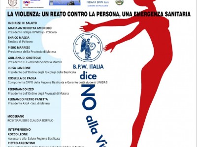 Evento formativo “La violenza: Un reato contro la persona, una emergenza sanitaria”