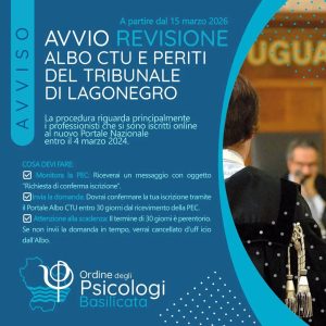 Locandina Revisione Albo CTU e Periti - Lagonegro